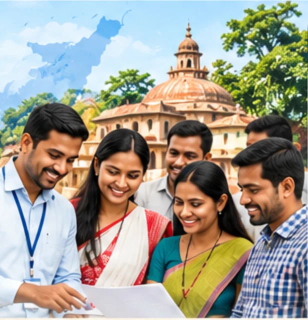 Sahaj Connect team helping members of a local organisation with their documents
